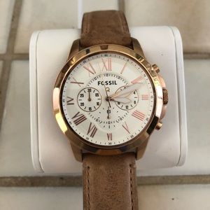 Rose gold Fossil smart watch